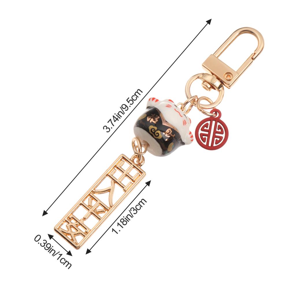 New Fashion Cute Lucky Cat Keychain Japanese Style Cartoon Fortune Cat Car Bag Pendant Couple Gift Mobile Accessories