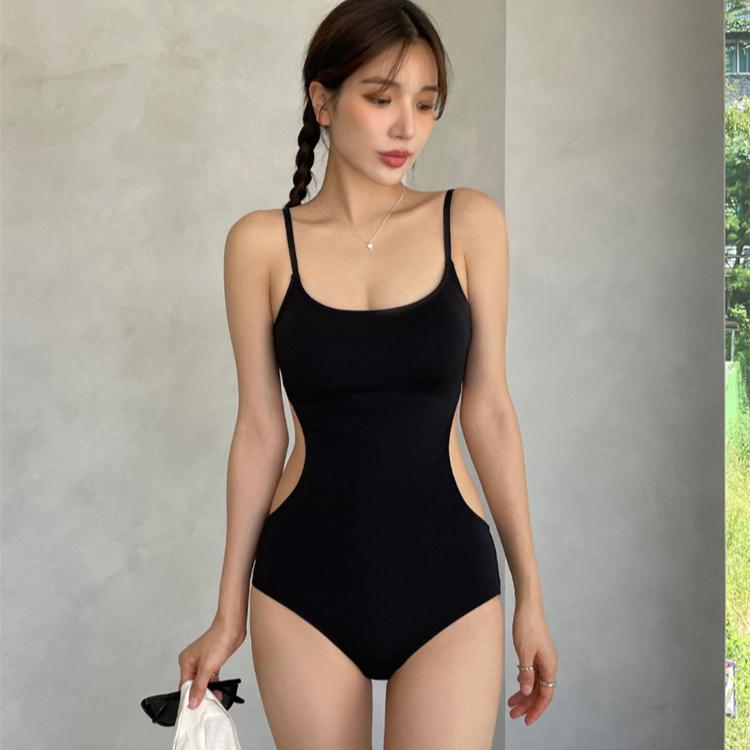 Bathing Suit Women One Piece Swimwear Sexy Hollow Out Waist Slimming Cover Swimsuit Backless Bodysuit Summer Beachwear