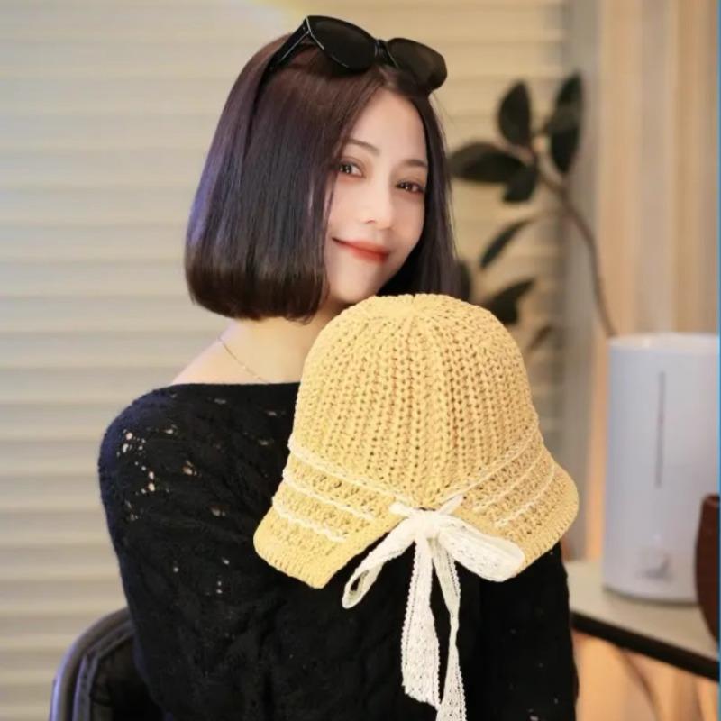 2025 Damen Neuer Hohlstroh Fischerhut Outdoor Sonnenschutz Vielseitige Mode Atmungsaktiver Hut