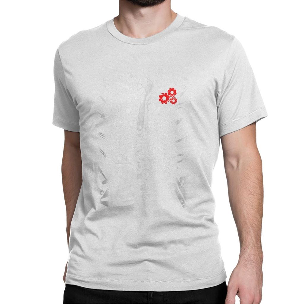 Men Women T-Shirts Mechanic Skeleton Craftsman Funny 100% Cotton Tee Shirt Short Sleeve Tools T Shirts Round Neck Tops Unique