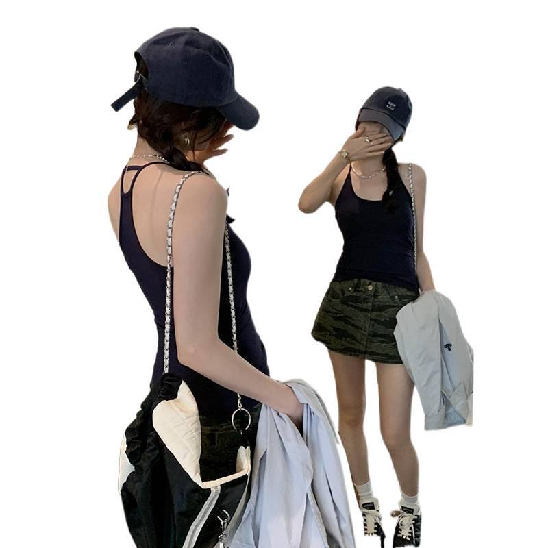 Sleeveless Top with Built-In Chest Pads & Straps, Women's 2026 Spring/Summer Hot Girl Style