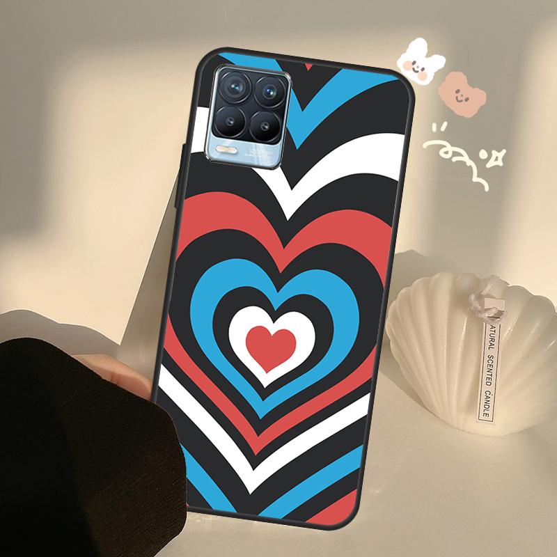 Latte Love Tunnel Brown Heart Case For Realme C75 C63 C61 C55 C51 C53 C25 C65 C67 C71 11 12 13 14 15 Pro Plus GT6 GT7 Pro