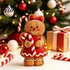 Gift for Friends And Family Christmas Gingerbread Man Ornament, Hand Painted Vintage Wooden Tabletop Retro Style Ornaments Figurine, Rustic