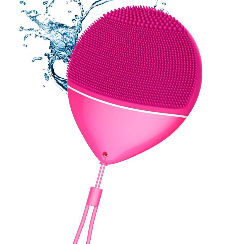 

HQ-A009 Waterproof Pore Cleansing Facial Clean Instrument Electric Vibration Face Cleaning Silicone Brush Pink
