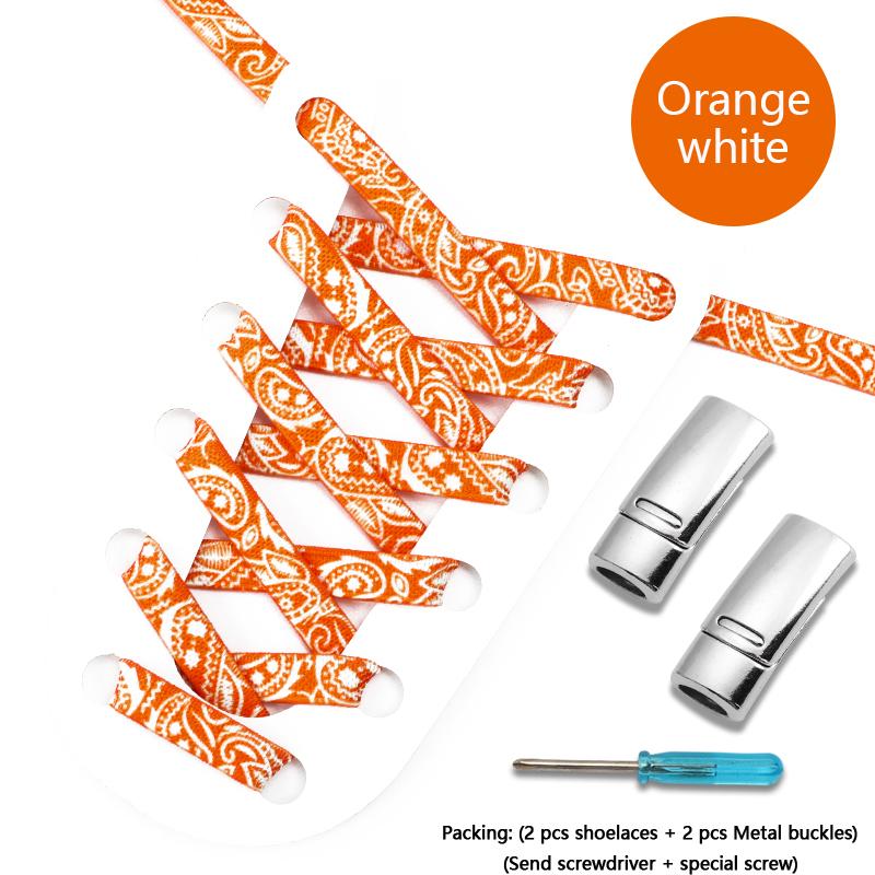 Magnetic Shoe Laces No Tie Sneakers Children Elastic Shoelaces Without Ties Flat Shoe Lace for Women Cashew Flower Shoestrings