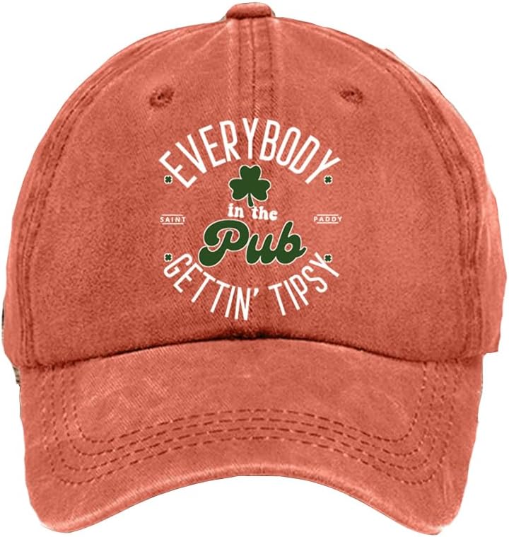 

Everybody in the Pub Gettin Tipsy St Patricks Day Baseball Cap Polyester Casual Adult One Size