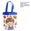Kinder Leinwandtasche Süßes Cartoon Mädchen Junge Muster Tragetasche Rosa Blaue Kante Wiederverwendbare Tragetasche für Kinder Schulausflug Picknick Einkaufen