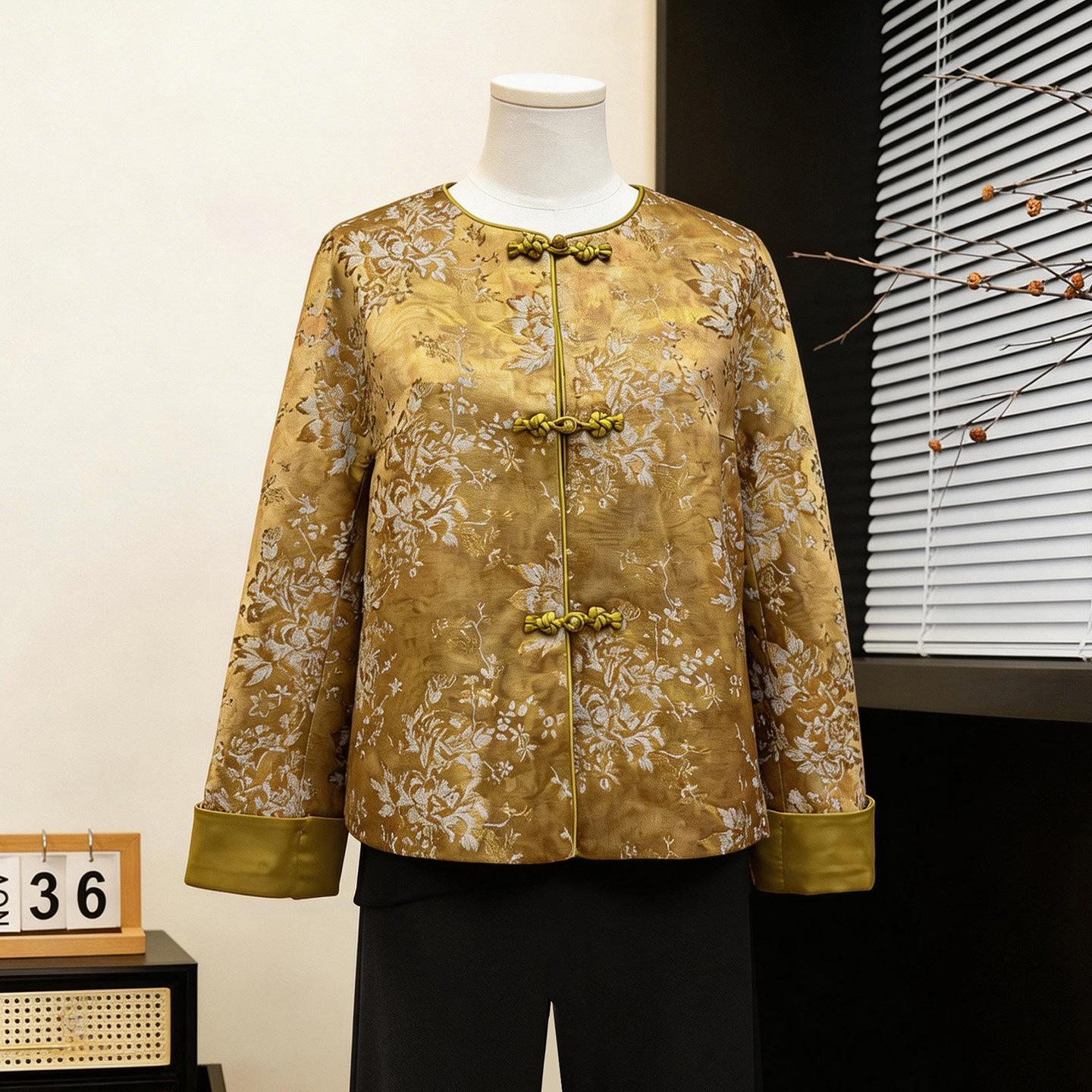 Elegant Chinese Embroidered Frog Button Jacket - Spring 2026 Collection L (55-62.5 kg)