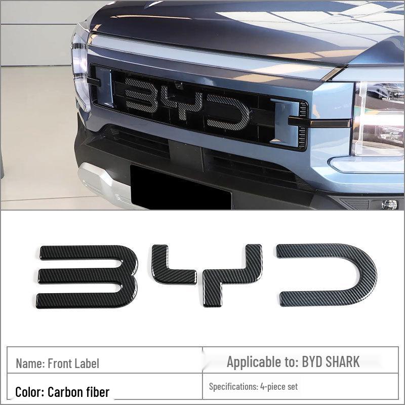 BYD Shark Carbon Fiber Interior/Exterior Trim & Gear Shift Knob, Armrest, Steering Wheel Set.
