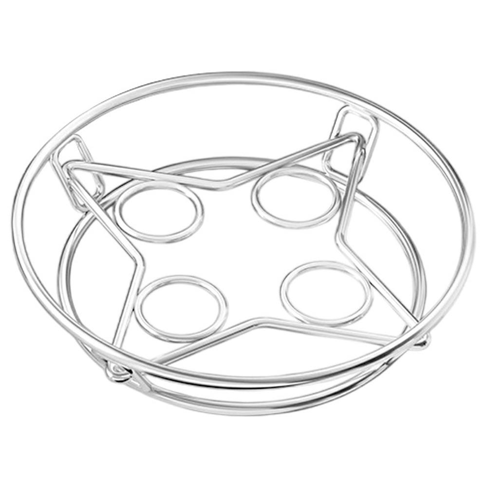 

Stainless Steel Steaming Rack 4-Ring Design Thickened Solid Water Separator Egg Steamer Stand for Home