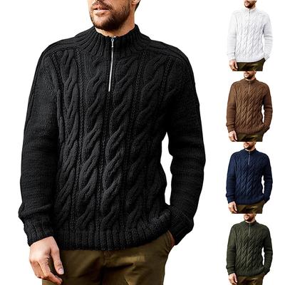 Winter Sweater Men's New Solid Color Half-high Neck Long Sleeve Knit