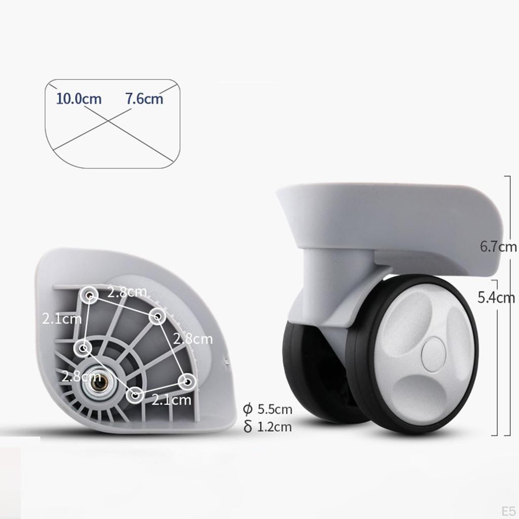 2 Pieces Luggage Replacement Wheels Repair Trolley Travel Case Easy To Install Suitcase Accessory