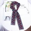 Korean Leopard Printed Skinny Scarf Women Soft Double Sided Neckerchief Hairband Lady Headband Bagscarf Female Neck Tie