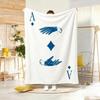 Artwork A-A playing cards Throw Lightweight 240g Flannel Blanket Soft Skin-friendly for Summer Cooling