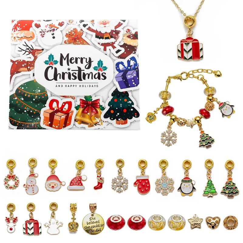Advent Calendar 2025 Christmas Advent Calendar Bracelets For Girls DIY Charm Bracelet Making Kit Surprise Gift For Kids Women