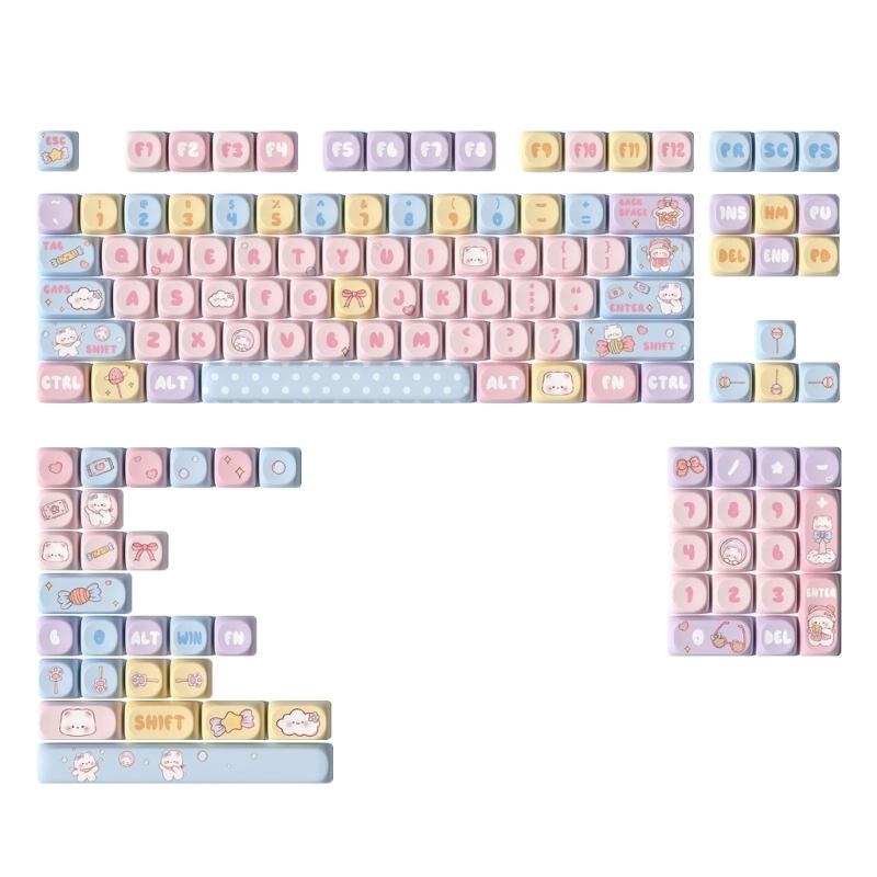

MOA Height Keycaps 131Piece Heat Sublimated PBT Colorful Candy Bear Keycaps Set Customization for Mechanical Keyboards 1
