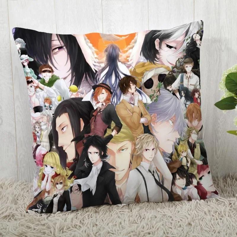 45*45 Pillow Case Bungo Stray Dogs Print For Wedding Pillow Cover Animals Pillowcases
