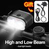 Dual-Beam Bicycle Headlight with Horn,Super Bright LED,High/Low Beam,6 Modes,USB Rechargeable,Waterproof,Safety Light for Night Riding,Road,Mountain