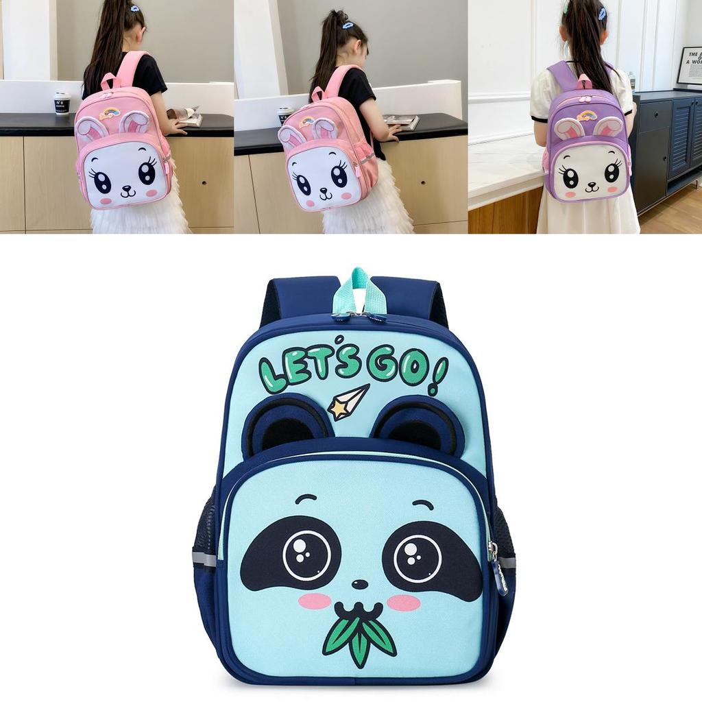 Trendy Lightweight Nylon Kindergarten Backpack For Kids Cute Cartoon Design Unisex