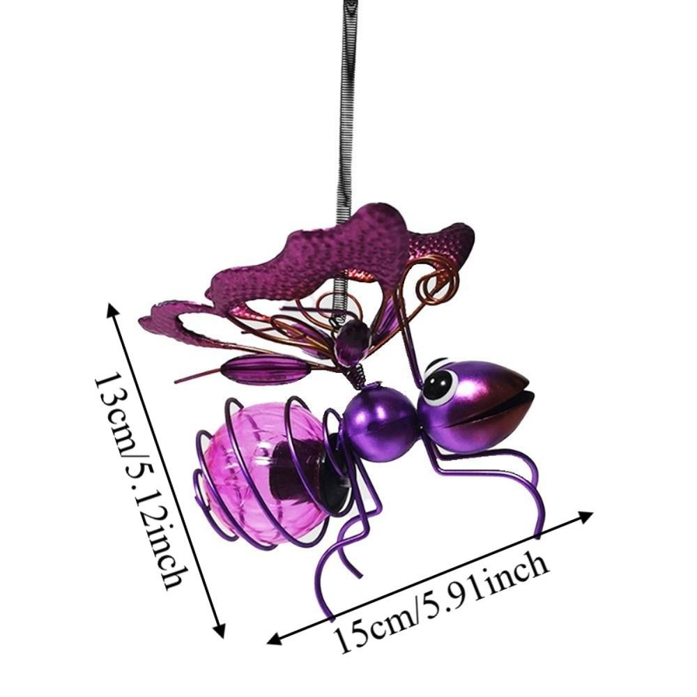 Iron Art Solar Powered Insect Lamp Creative Solar Light Garden Sculptures Yard Courtyard