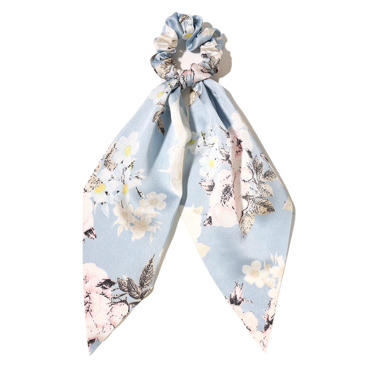 Peony Triangle Scarf Elastic Headband with Ribbon and Hair Tie Accessories