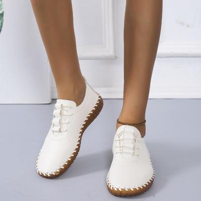 Flache Schuhe für Damen 2025 Neu Handgefertigt Nähen Damen Sneaker Mode Lässig Mama Schuhe bequem Damen Slipper Große Größe 35-43