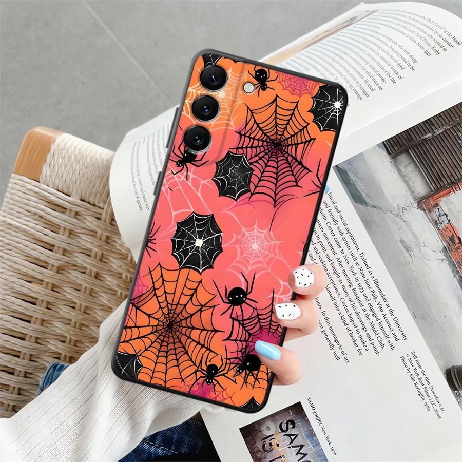 Pumpkin Spider Case for Samsung Galaxy A50 A10 A12 A40 A16 A06 A70 A04 A03 A20 A13 A05 A30 A15 Black Soft Phone Cover