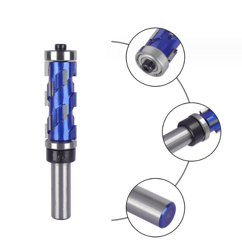 1pcs 12mm  Router Bit Flush Trim Double Bearing Solid Carbide Spiral Shank for Wood