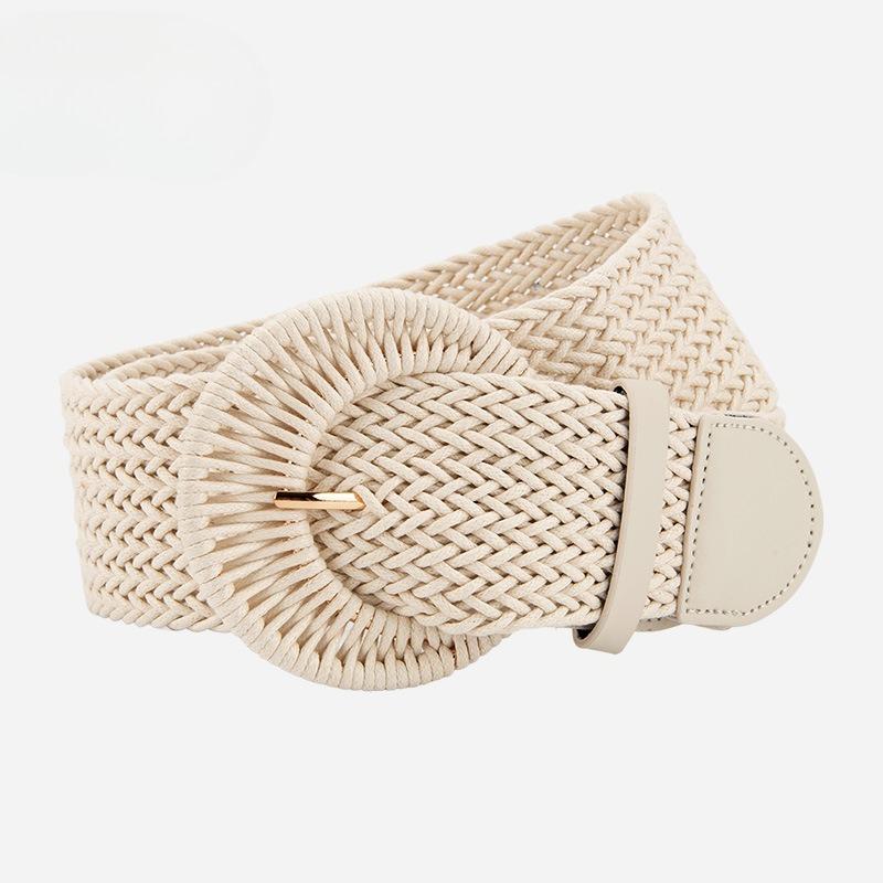 Высококлассный Трендовый Плетеный Широкий Пояс в Стиле Маленького Аромата для Женского Платья, Богемный Этнический Пояс-Кушак
