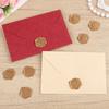 10pcs Heart-Shaped Wax Seal Stickers Self-Adhesive Golden Envelope Seals for Weddings, Parties, Birthdays, Christmas Decoration