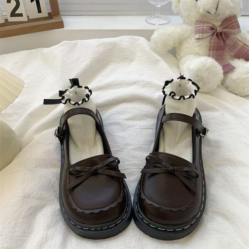 

Summer black flat-soled small leather shoes women s 2025 new student versatile Lolita Japanese jk Mary Jane single shoes 40