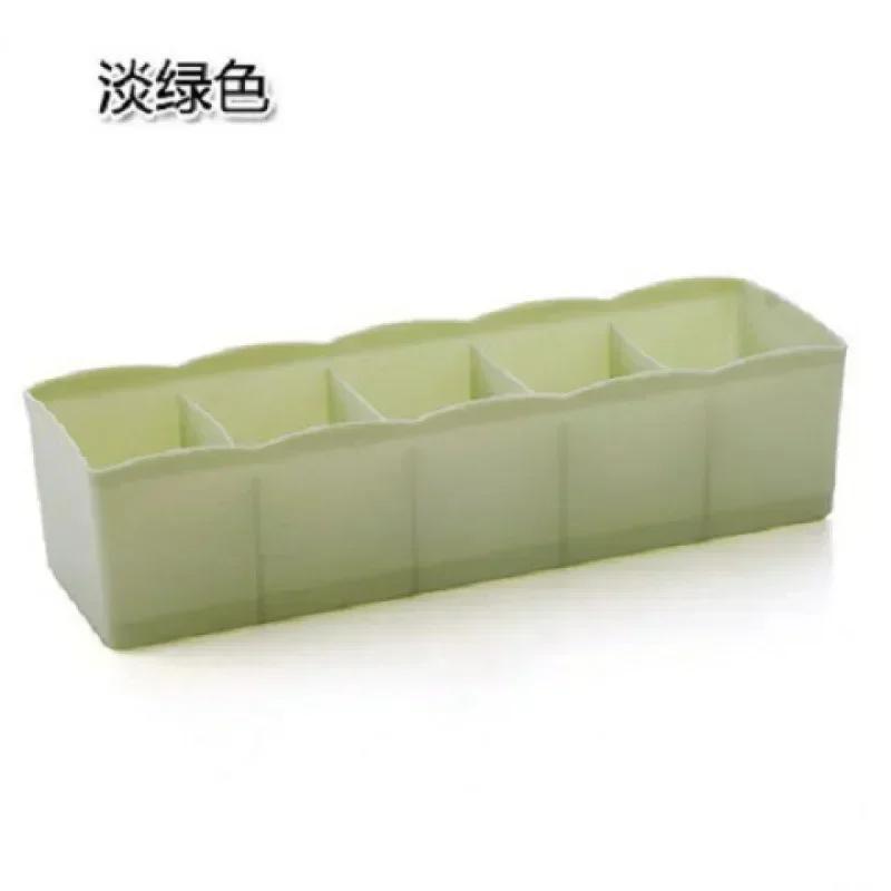 5 Grids Underwear Socks Storage Box Plastic Drawer Closet Organize Sorting Boxs Divider Desk Accessory Household Storage Basket