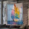 Ocean Sailing Boat Pattern Digital Printing Polyester Wall Tapestry Suitable for Use In Living Rooms Bedrooms Offices Bars Party