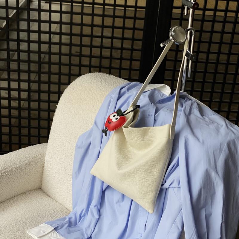 Dou Xiaozhu Nischenmode Echte Leder Eimertasche