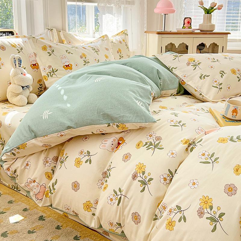 Bedding Four-piece Set Cotton Bed Sheet Quilt Cover Pillowcase