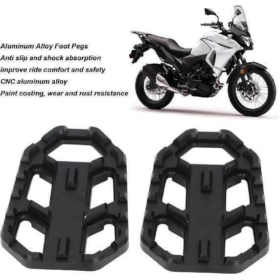 Motorcycle Foot Pegs for X300 650 1000, 1 Pair CNC Motorbike Footrest, Sharp Teeth, Anti Slip Shock Absorption, Come with Installation Accessories