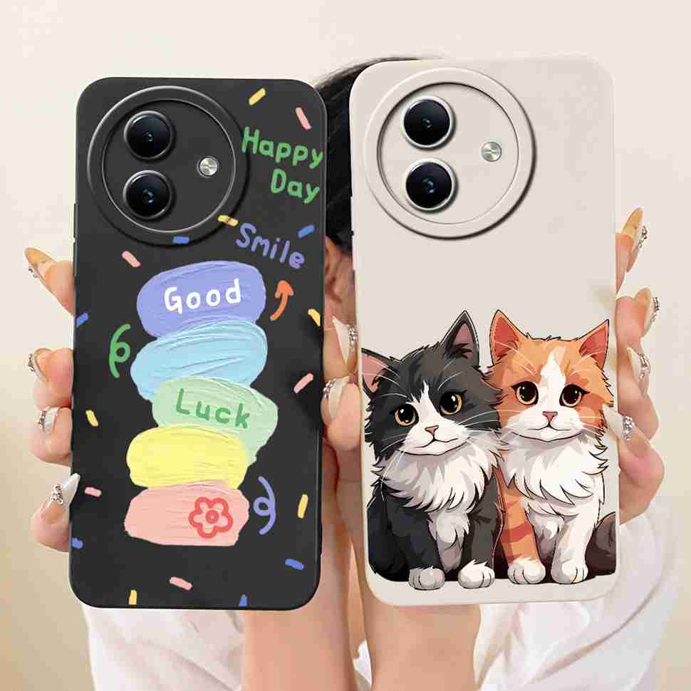 For itel S24 4G Case Loverly Cartoon Cat Soft Silicone Cover For ITEL S24 4G S667LN Shockproof Phone Cases Fundas