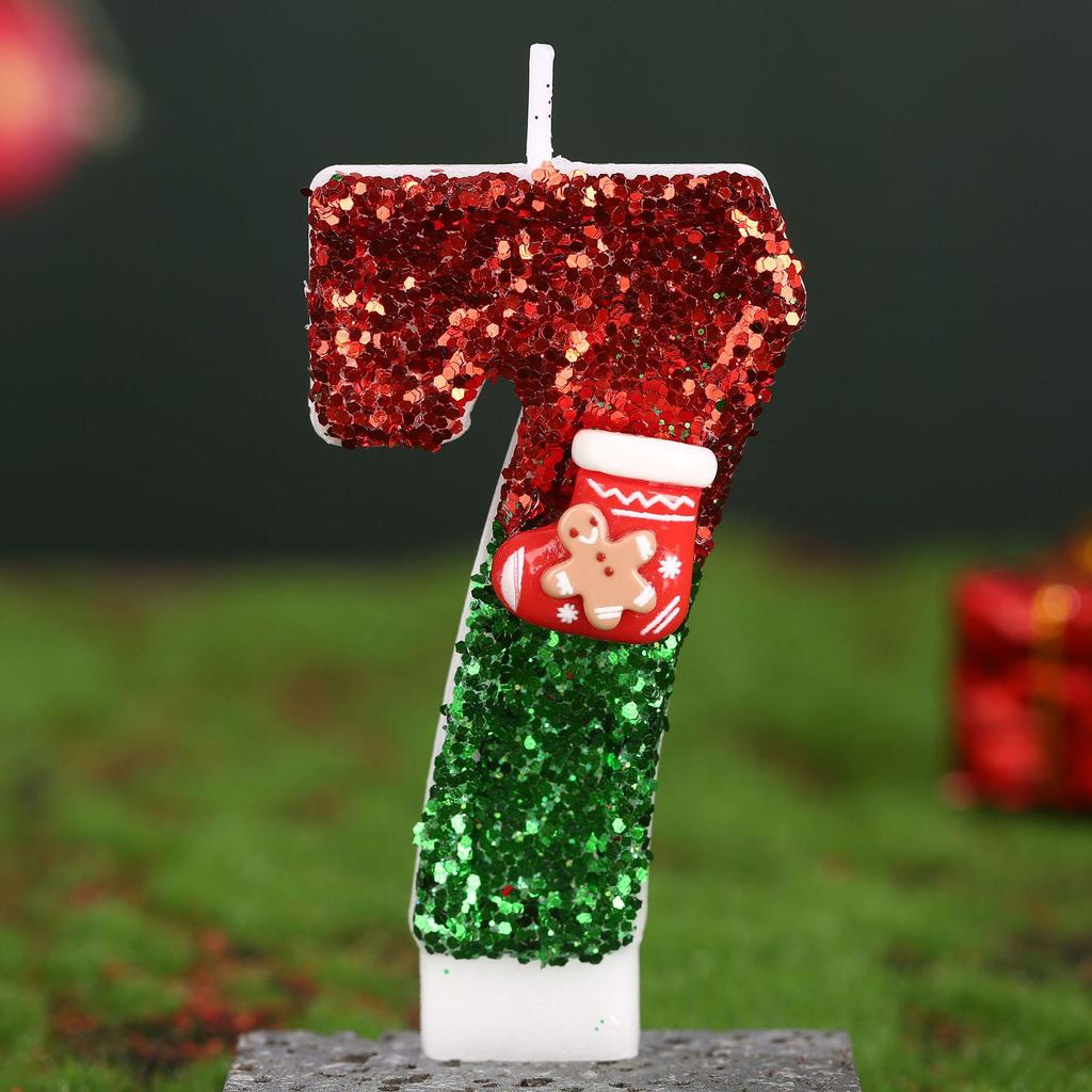 Handmade Birthday Candles: Christmas Stocking Style Cake Toppers for First Birthdays