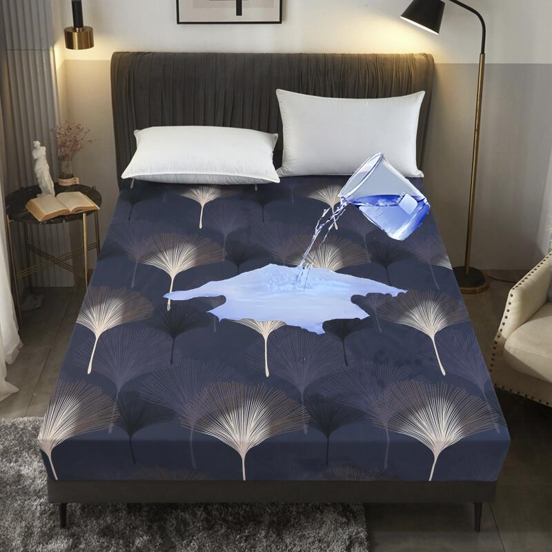 Kuup-Polyester 360° waterproof Cartoon Fitted Sheet Only(no pillowcase) Elastic Band Around Mattress Cover King Size Bed Cover