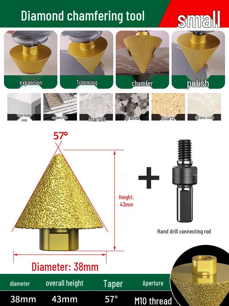 Diamond Chamfering Drill Bit and Hole Expander for Tile and Marble