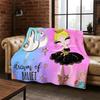 Cartoon Ballet Cute Girl Ballerina Flannel Blanket Soft Warm Blanket Throw Blanket for Bedroom Living Room Bed Travel Picnic Kid