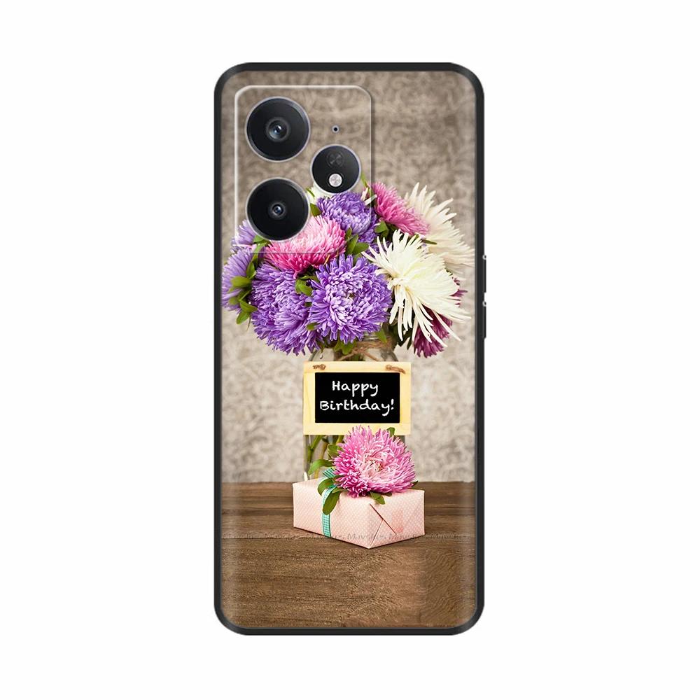 Für Realme Neo 7 Hülle Blume Vogel Weiches Silikon TPU Handyhülle Funda Für Realme Neo7 Abdeckung Realmi Neo 7 Hülle Handy Tasche Schalen