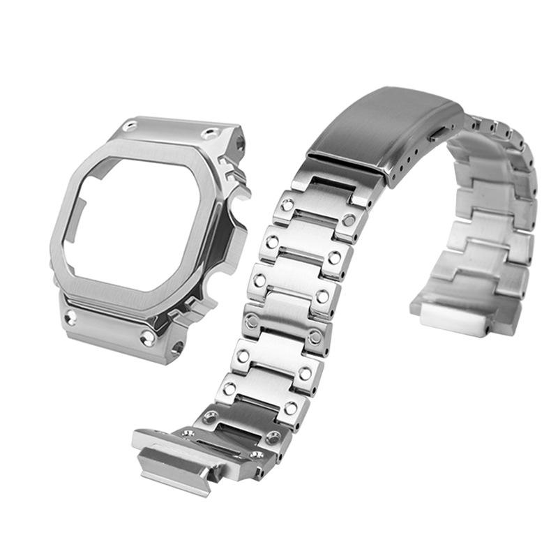 Stainless Steel Replacement Case & Band for Casio G-Shock DW-5600/GW-M5610 Men's Watch