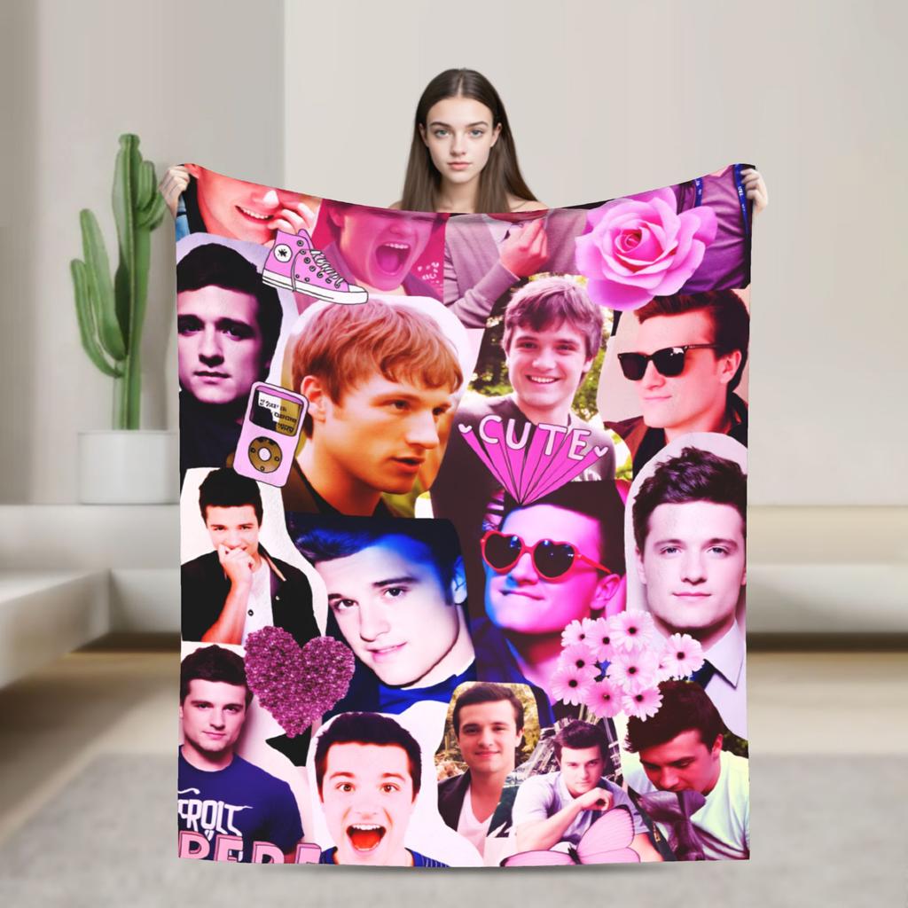 Warm Soft Blanket Decorative Josh Hutcherson Throw Blanket Flannel Bedspread For Couch Bed Funny Sofa Bed Cover
