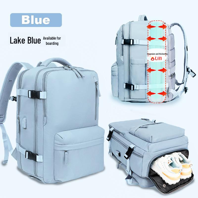 Unisex Expandable Travel Backpack with Large Capacity and Laptop Compartment