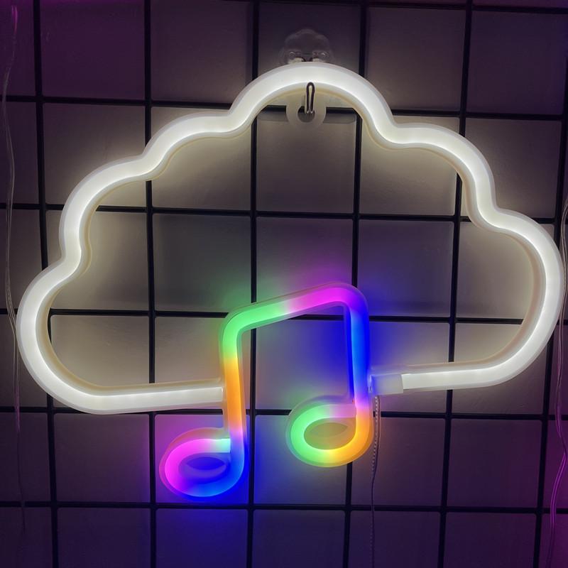 LED Neon Decorative Lights: Cloud, Lightning, Musical Notes, Moon, Bat