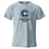 S-4XL Capsule Corp 100% Cotton Funny Printing Japan Anime Men T Shirt Tee Summer Streetwear Tops Fashion Brand Tshirt Clothing