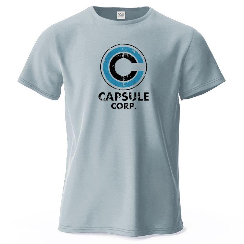 S-4XL Capsule Corp 100% Cotton Funny Printing Japan Anime Men T Shirt Tee Summer Streetwear Tops Fashion Brand Tshirt Clothing