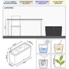 Lechuza jardinière cararo premium - 75 x 30 x 42,5 cm - kit complet - anthracite métallisé