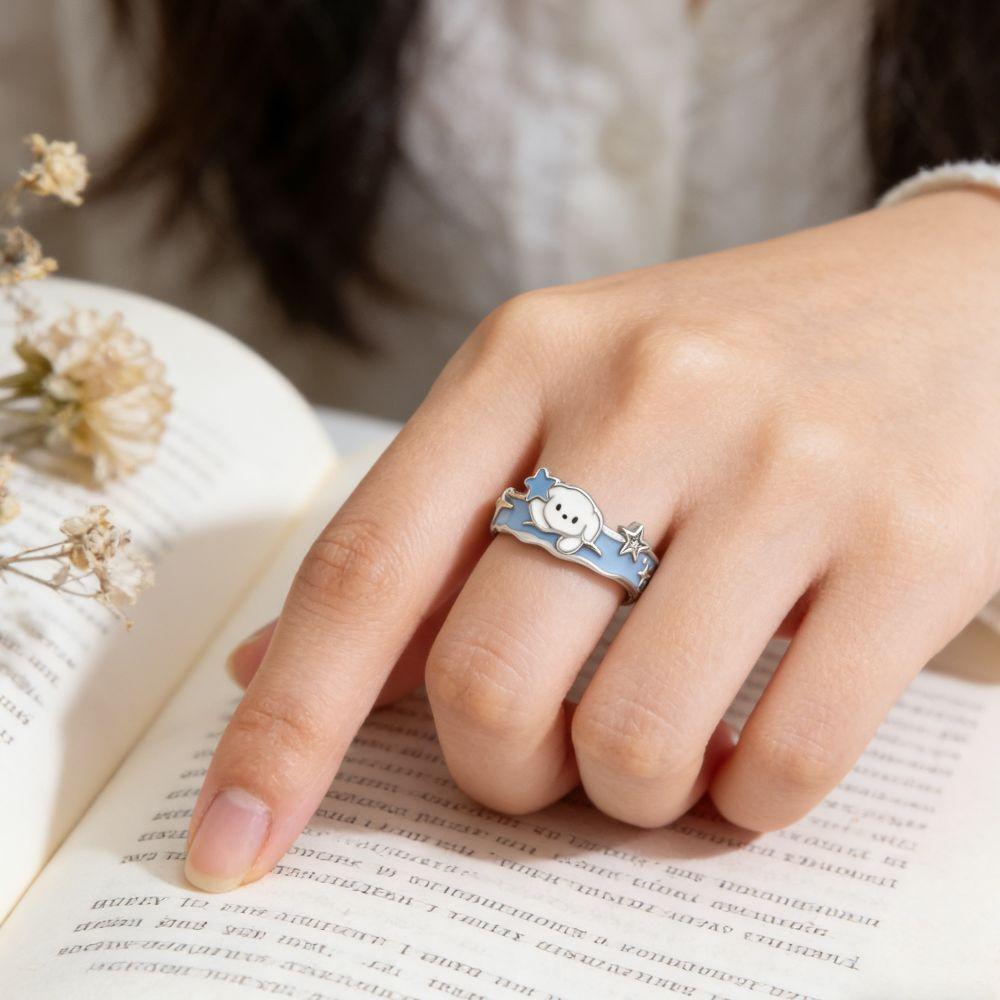 Zink Zinklegierung Paar Sternringe Welpen Valentinstagsgeschenke Trendiger Öffnungsfingerring Geschenke